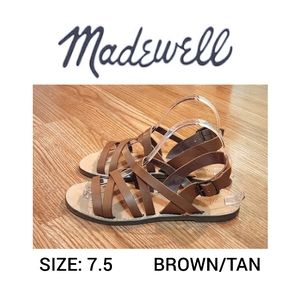 MADEWELL Boardwalk Multistrap Sandals - Size 7.5
